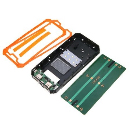 Dual 2 USB Fast Charger Portable 20000mAh Solar Power Bank Case Box DIY Kit Polymer battery case