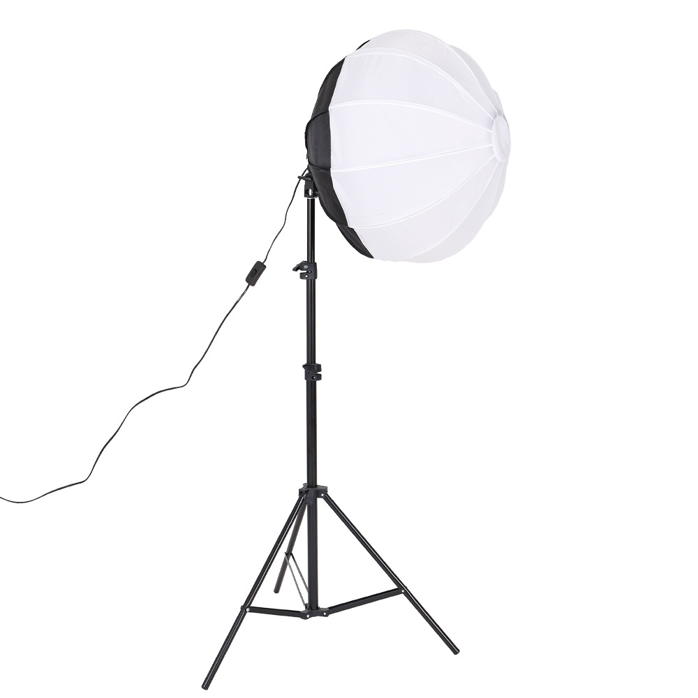 Lantern Softbox Spherical Collapsible Softbox Quick-Install with Socket for Studio Photography Video Lighting Accessory