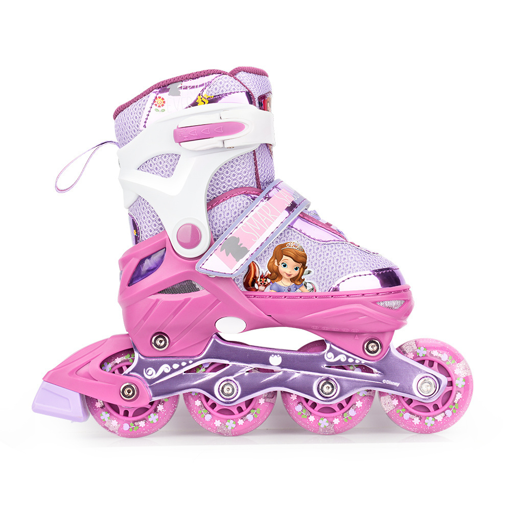 Disney Hot Selling Light Skate Shoes  Speed  Scating Skates Shoes For Kids Adjustable 4 Roller Skate