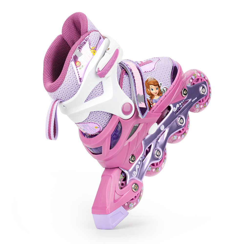 Disney Hot Selling Light Skate Shoes  Speed  Scating Skates Shoes For Kids Adjustable 4 Roller Skate