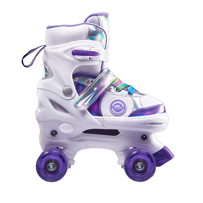 Aisamstar Wholesale Custom 313 Kids Roller Skates With Flashing Double Row 4 Wheels Roller Skates