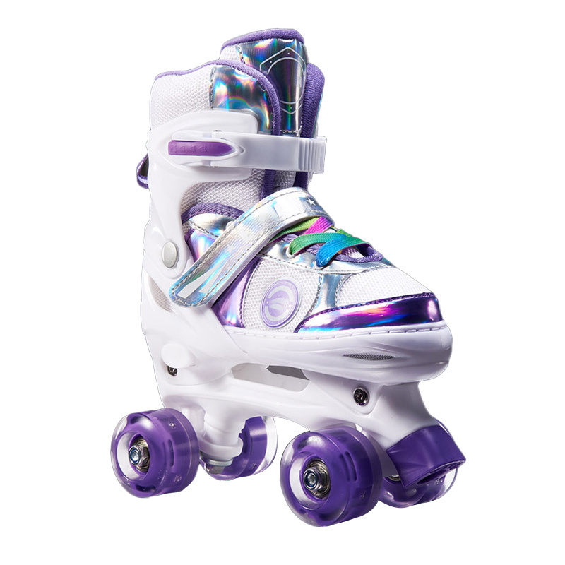 Aisamstar Wholesale Custom 313 Kids Roller Skates With Flashing Double Row 4 Wheels Roller Skates