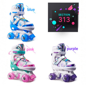 Aisamstar Best Hot Sale Kids Double Row 4 Wheels Roller Skates Wholesale Custom High Quality Children Roller Skating