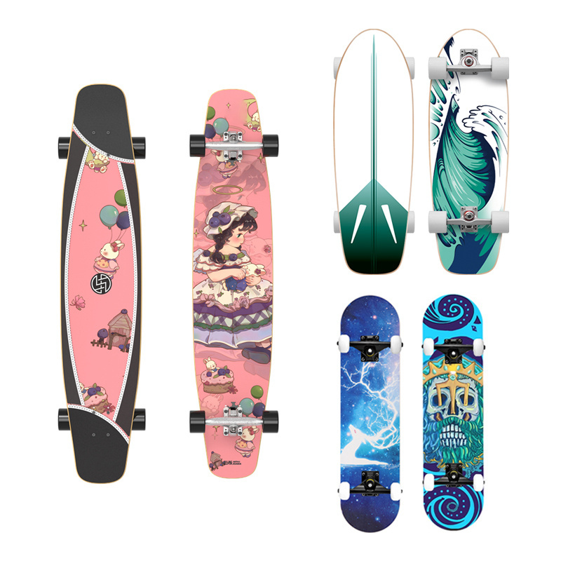 Aisamstar 7ply Chinese Maple Wood Cruiser Skateboard Beautiful Print Oem Skateboard