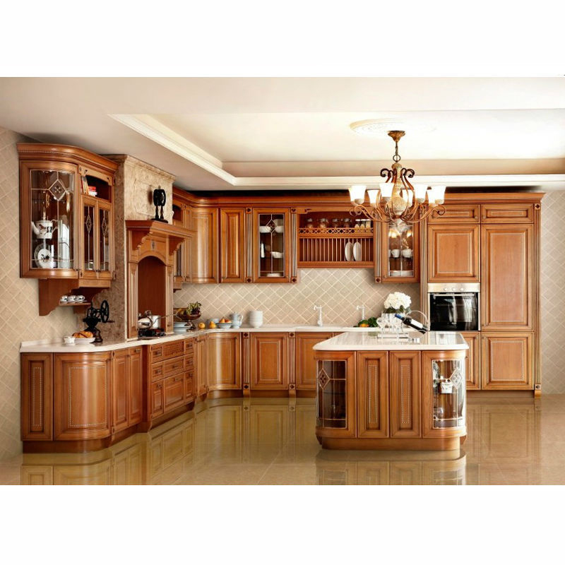 2022 North American Customized Kitchen Furniture Classic Cherry Wood Kitchen Cabinet