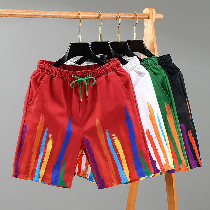 Casual Shorts Men Polyester Running Sport Baseball Shorts Male Summer Elastic Waist Loose Solid Knee Length Pant Bermuda New