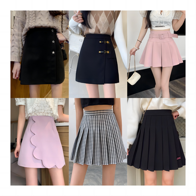 Brown Skirt Ladies 2024 Summer Clothes Women's High Waist Harajuku Korean Style Black Mini Pleated Skirt For School Girl Uniform