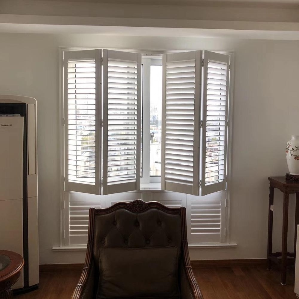 European Design window Plantation Shutter Interior Adjustable louver wood Plantation Shutter