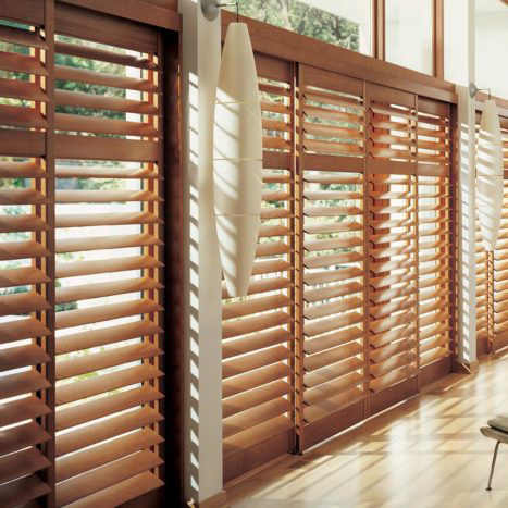 Wooden Color Sliding Door Adjustable Louver Plantation Shutter blinds shades amp shutters