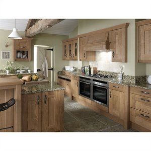 Rustic house kitchen designs solid wooden simple shaker cabinets with island