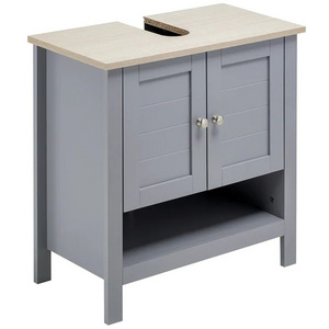 Grey Pedestal Under Sink Design Bathroom Vanity Unit Bathroom Under Sink Cabinet with Adjustable Shelf