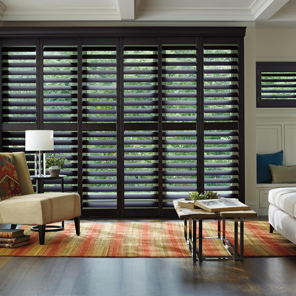 Wooden Color Sliding Door Adjustable Louver Plantation Shutter blinds shades amp shutters