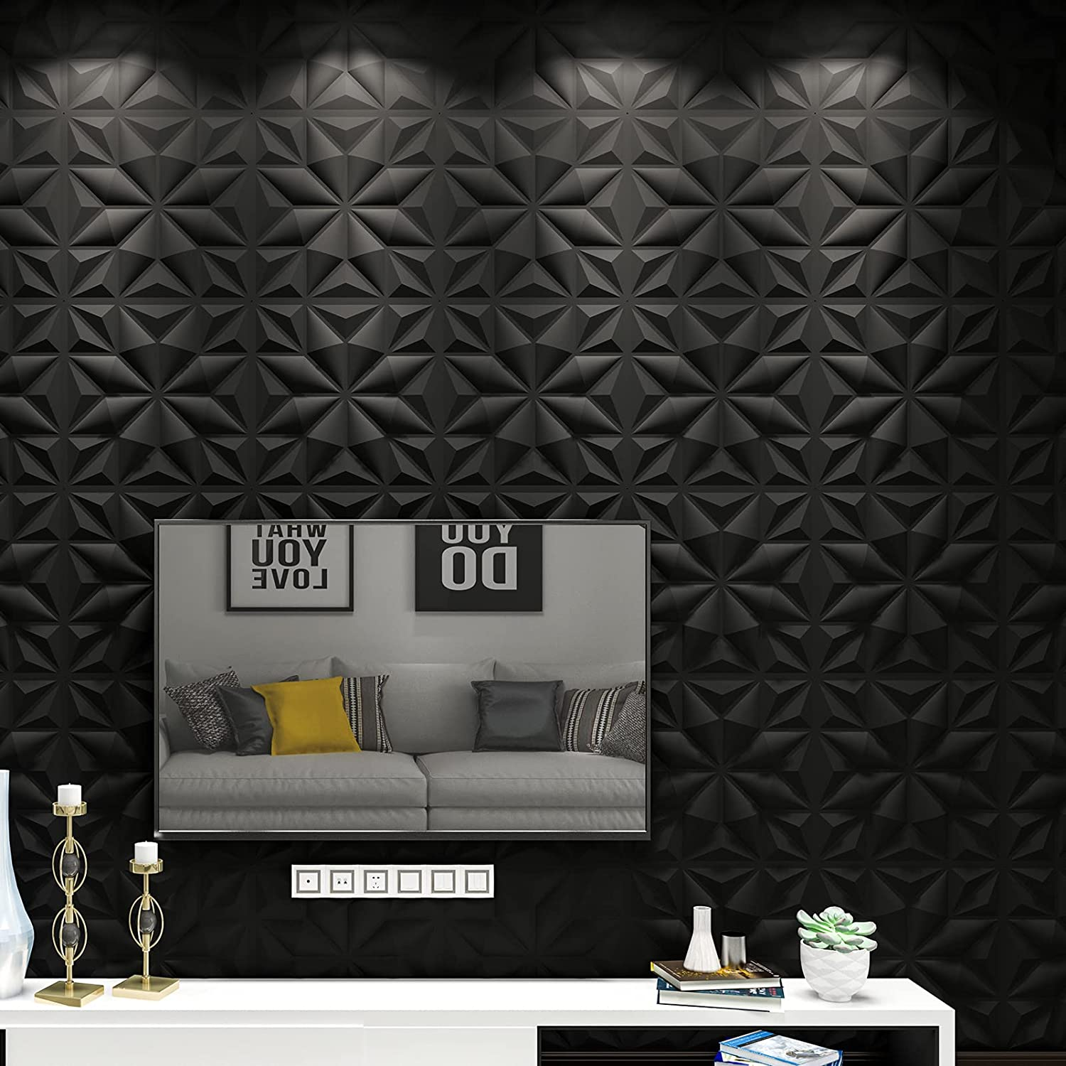 Manufacturer 3D Wall Panel decorative PVC 3D Wall Panels removable 3d plastic wall panel