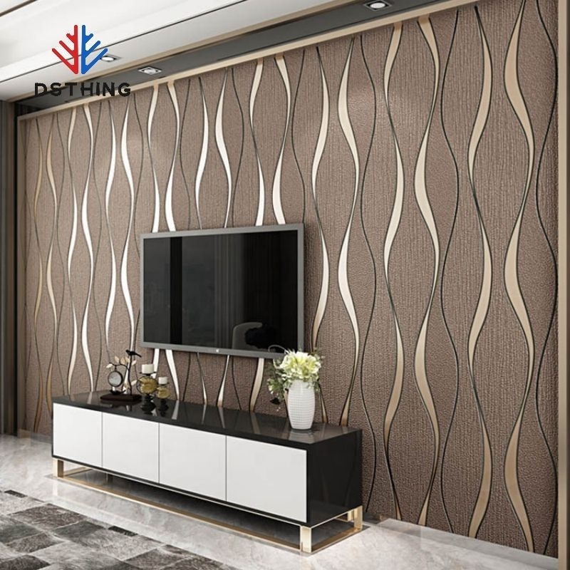 AISEN DSTHING Home Decorative Modern Luxury Nonwoven 3d Fabric Bedroom Wall Paper Vinyl Waterproof Wallpaper