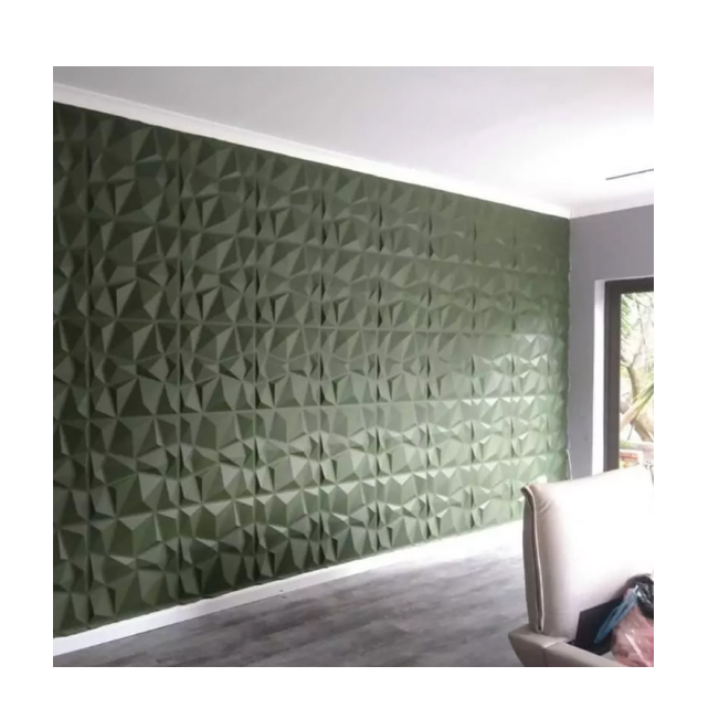 AISEN DECOR  China Wholesale Eco-friendly Pvc Wallpaper Easy To Install Gold Diamond Design Pvc Interior Wall Panel 3d Board