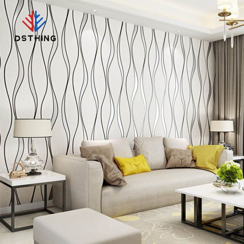 AISEN DSTHING Home Decorative Modern Luxury Nonwoven 3d Fabric Bedroom Wall Paper Vinyl Waterproof Wallpaper