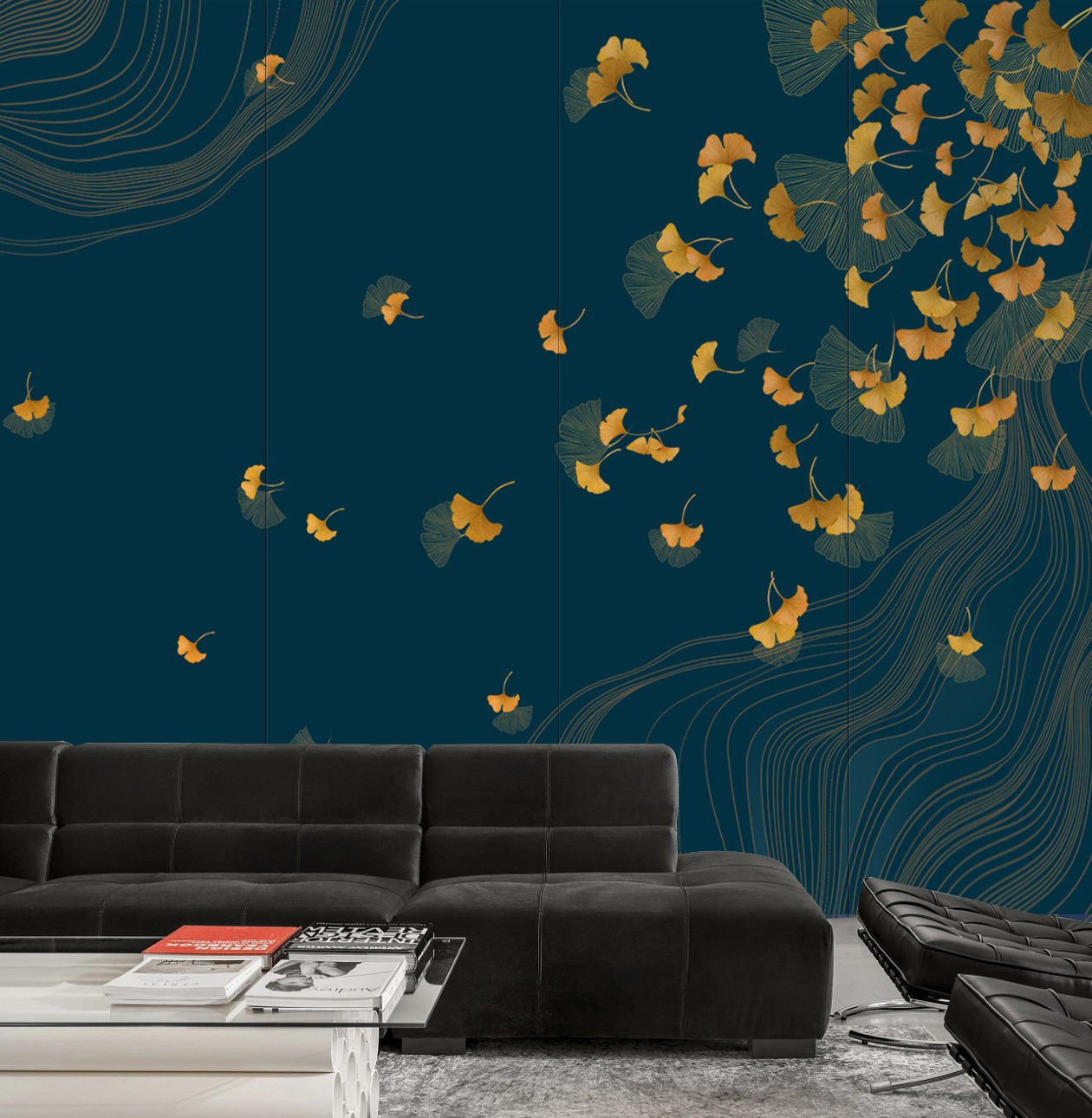 Embroidered bedroom background wall panel with exquisite and modern minimalist decoration