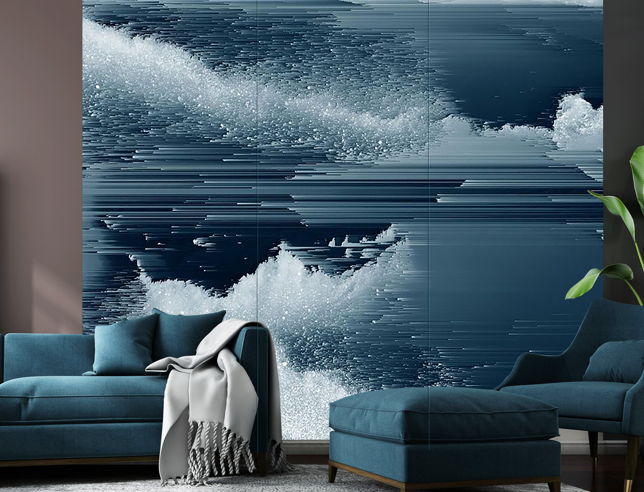 Interior decoration wall panel mural Modern bedroom living room background wall paper mural