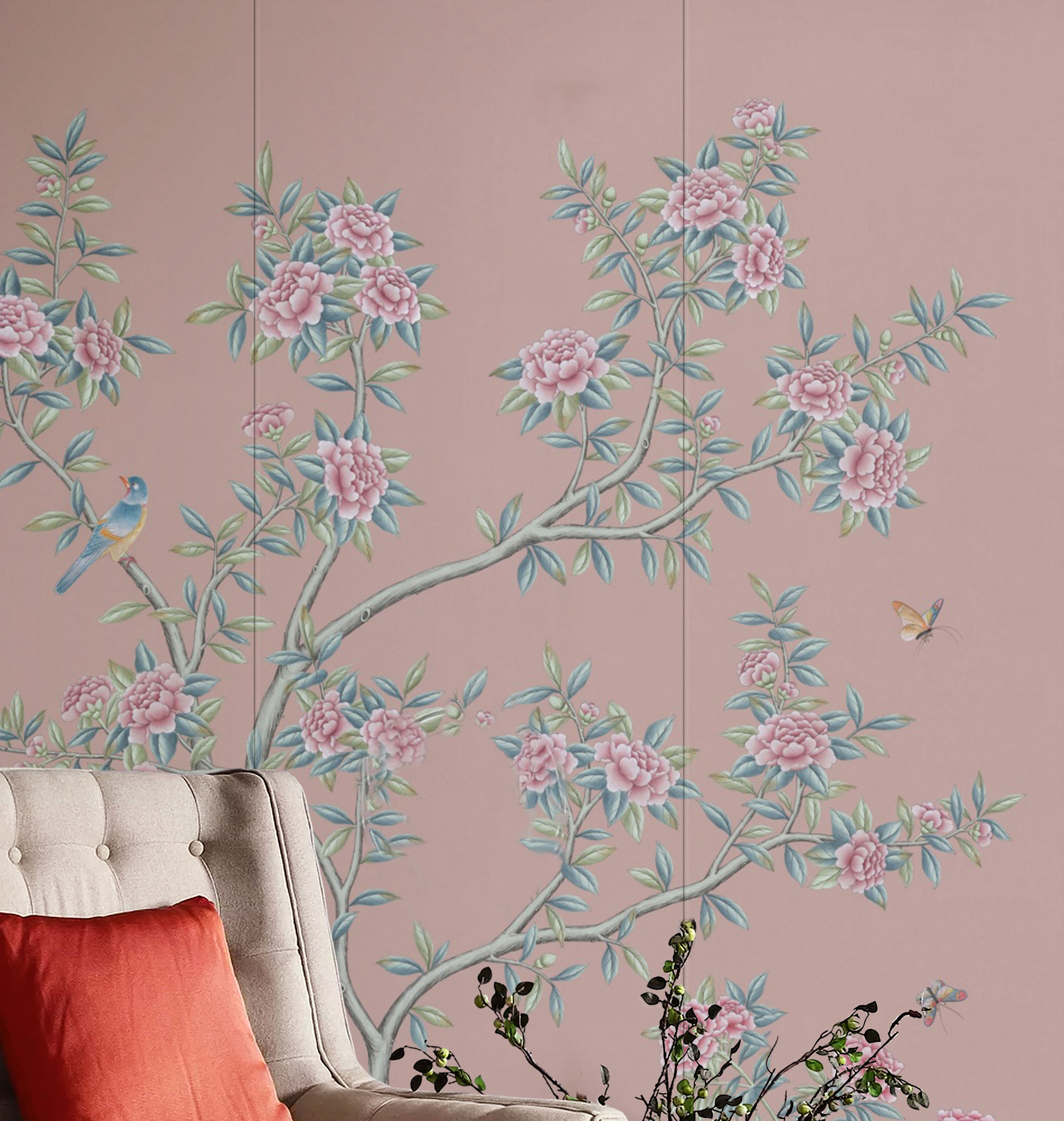 New Handmade Embroidered Wallpaper Luxury Effect Design Wallpaper Home Wallpaper