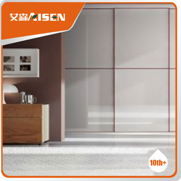 Bedroom Custom Grey 3 Door Sliding Mirror Wooden Melamine Wardrobe