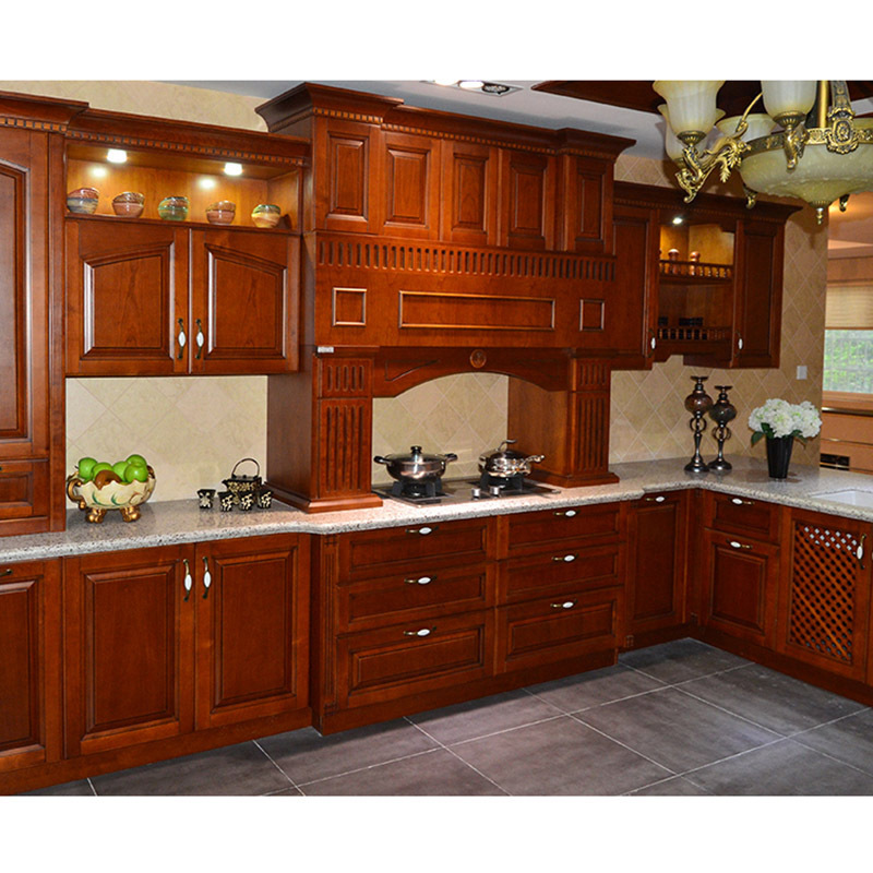 Classic Italian style design solid wood furniture kitchen cabinet