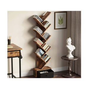 Wholesale Wood Portable Tree Book Shelf  Bookcase Shelf Storage Holders Racks for Kids