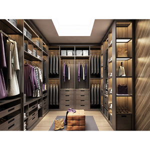 High-class Minimalist Bedroom Furniture Cabinet Closet Wardrobe U Shape Walk-in Closet