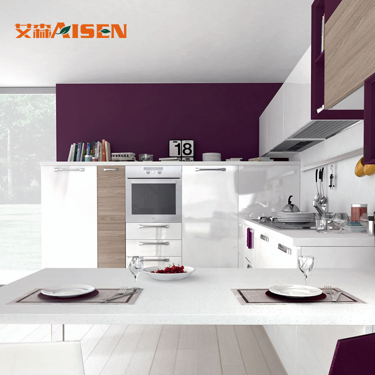 Factory custom high end Modem white kitchen cabinet with all accessories