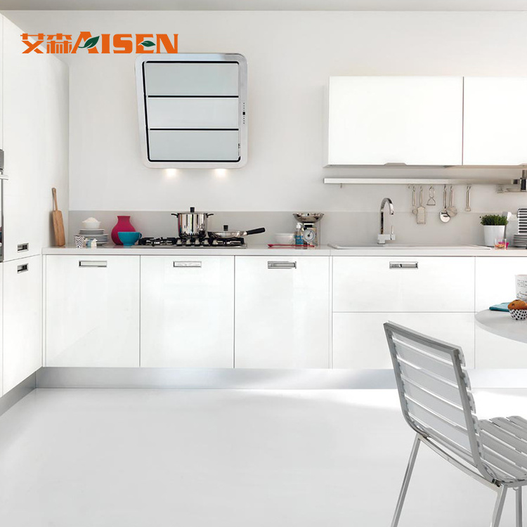 Factory custom high end Modem white kitchen cabinet with all accessories