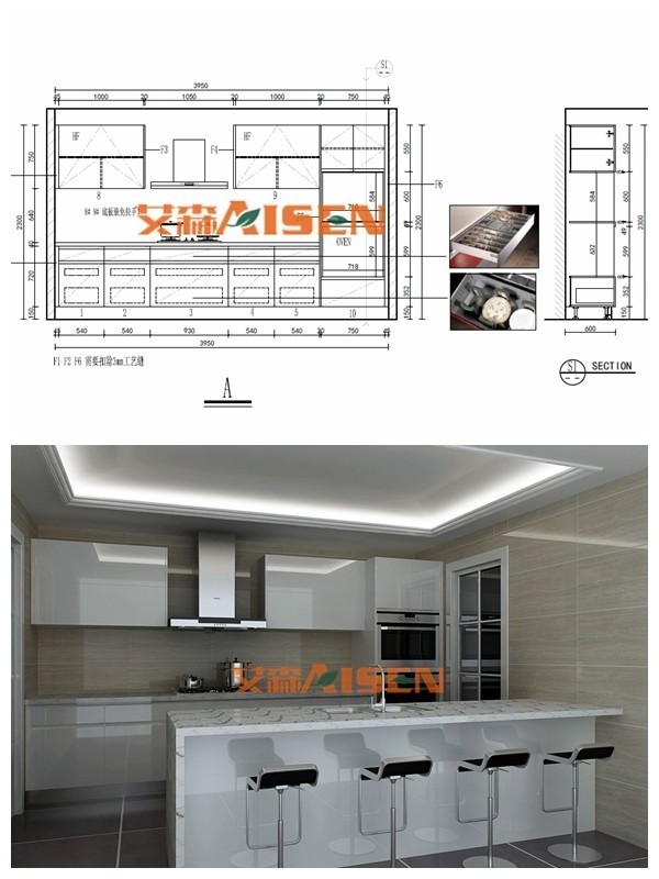 Simple Designs  American standard mdf  Lacquer design Service modern kitchen cabinets