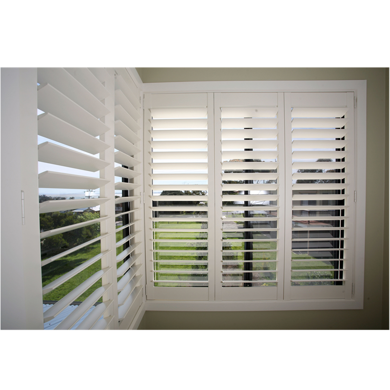 White 89mm Louvre wood PVC Window Plantation Shutters From China