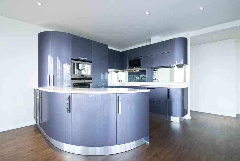 Modern Fashion Curved Island High Gloss Lacquer Doors Kitchen Cabinets