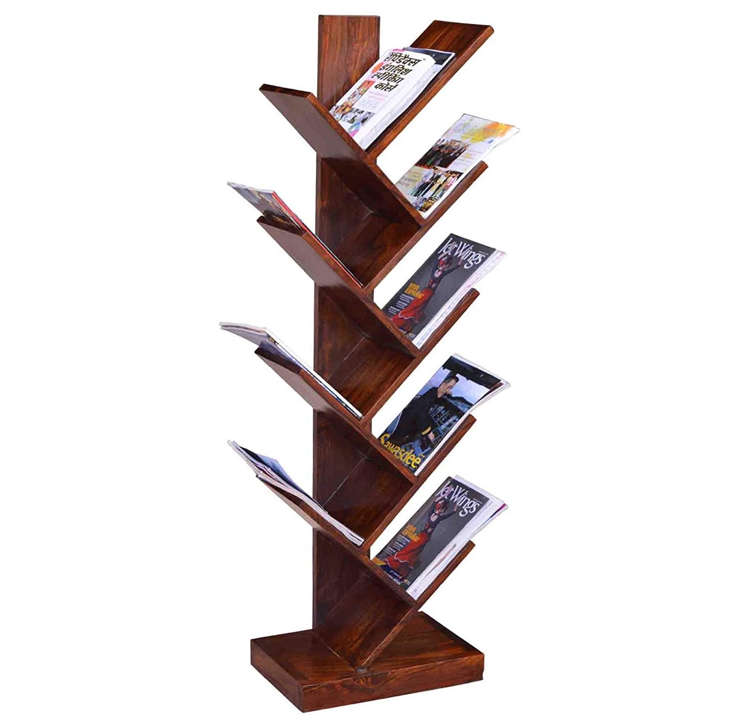 Wholesale Wood Portable Tree Book Shelf  Bookcase Shelf Storage Holders Racks for Kids