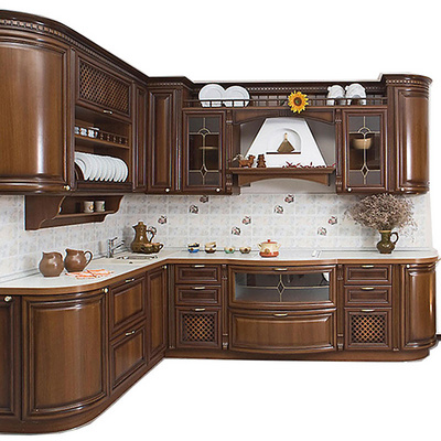 Free 3D customized high technical modular custom color simple design solid cherry maple wood  kitchen cabinet