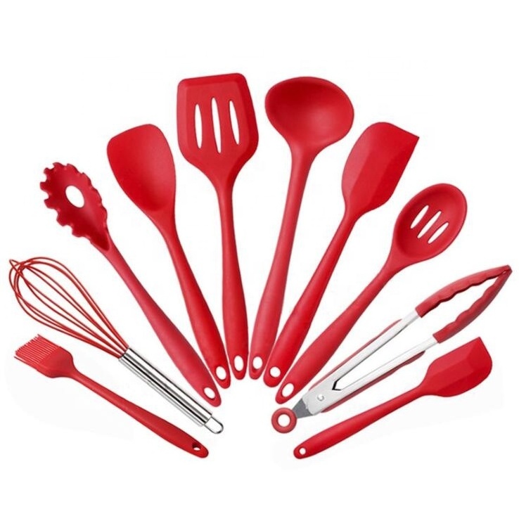 LFGB Juego de utensilios de cocina de silicona de 10 piezas Kitchen Cooking Utensils Set Utensils Manufacturers