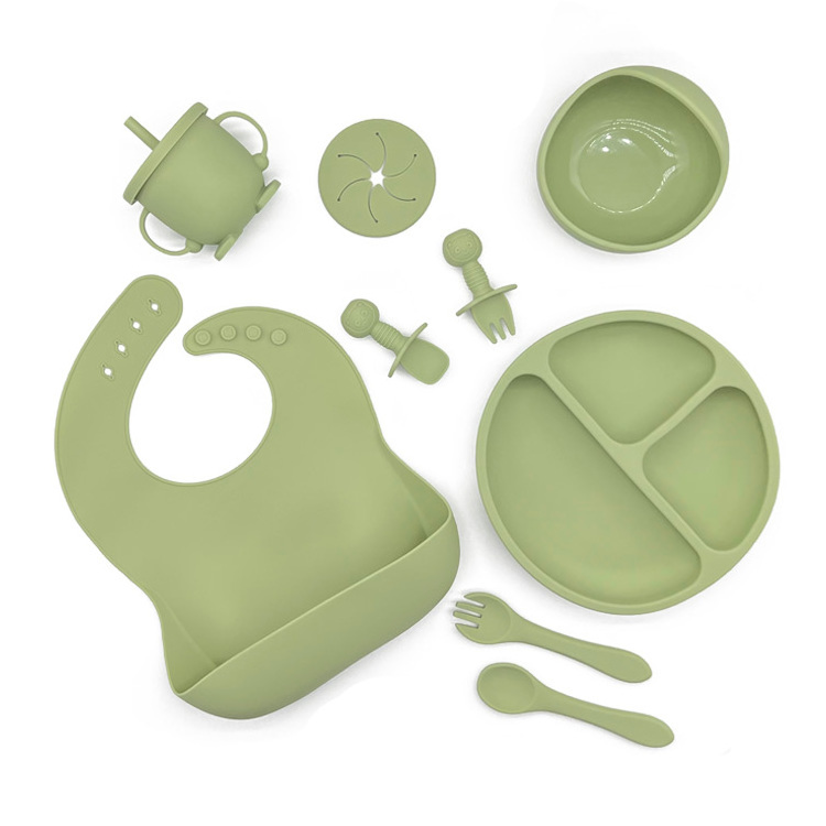 Wholesale Silicone Baby Feeding Gift Box Set Manufacturer Bpa Free Baby Dinnerware Feeding Set Silicone Baby Feeding Set