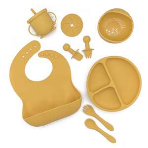 Wholesale Silicone Baby Feeding Gift Box Set Manufacturer Bpa Free Baby Dinnerware Feeding Set Silicone Baby Feeding Set