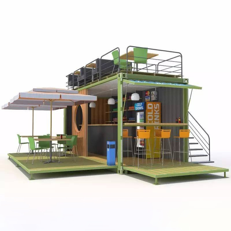 Hot Sell Modified Container Coffee Shop Container Bar 20ft Container Restaurant Prefabricated