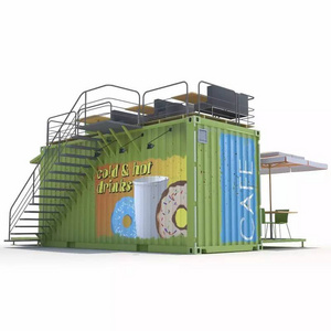 Hot Sell Modified Container Coffee Shop Container Bar 20ft Container Restaurant Prefabricated