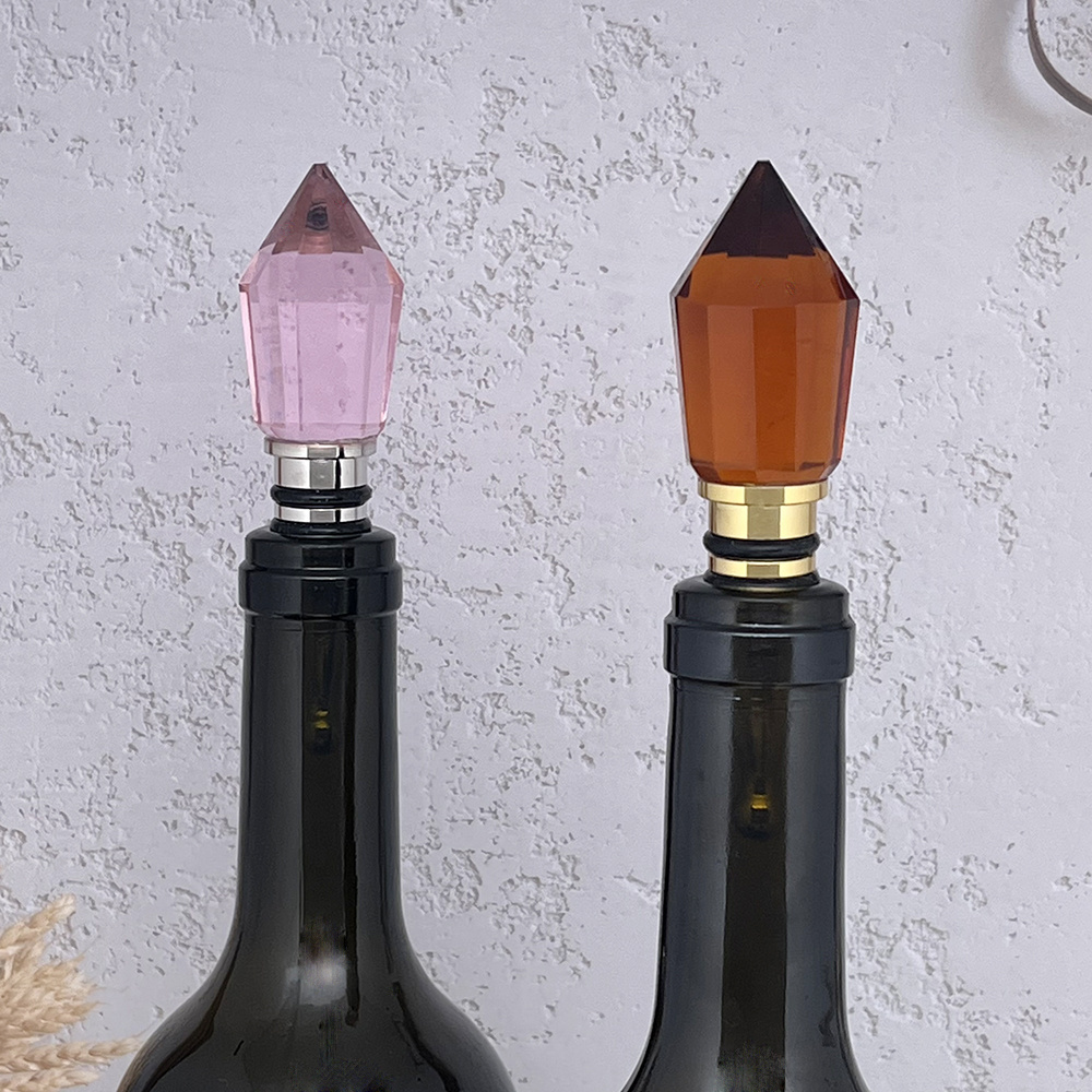 2023 Popular Gemstone Wine Stoppers Decorative Aerator Champagne Red Custom Price Logo Natural Craft Crystal Wine Stopper