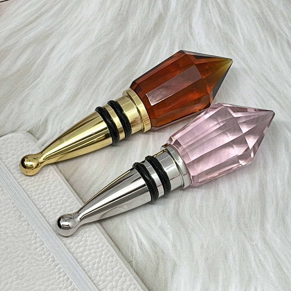 2023 Popular Gemstone Wine Stoppers Decorative Aerator Champagne Red Custom Price Logo Natural Craft Crystal Wine Stopper