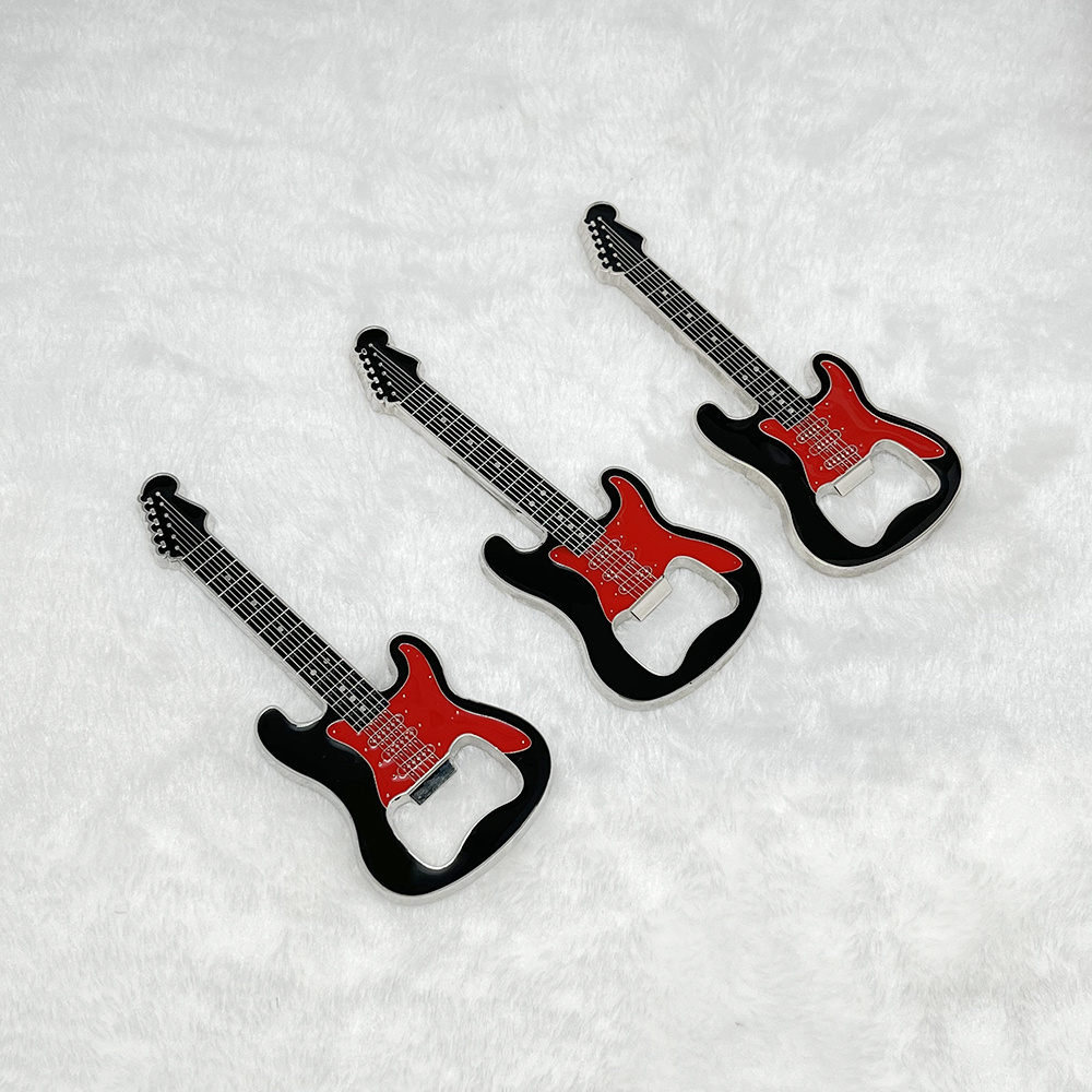 Wholesale Custom Factory Price Sublimation Beer Guitar shaped Wedding Bottle Opener for Drinkers Music Guitar Lover