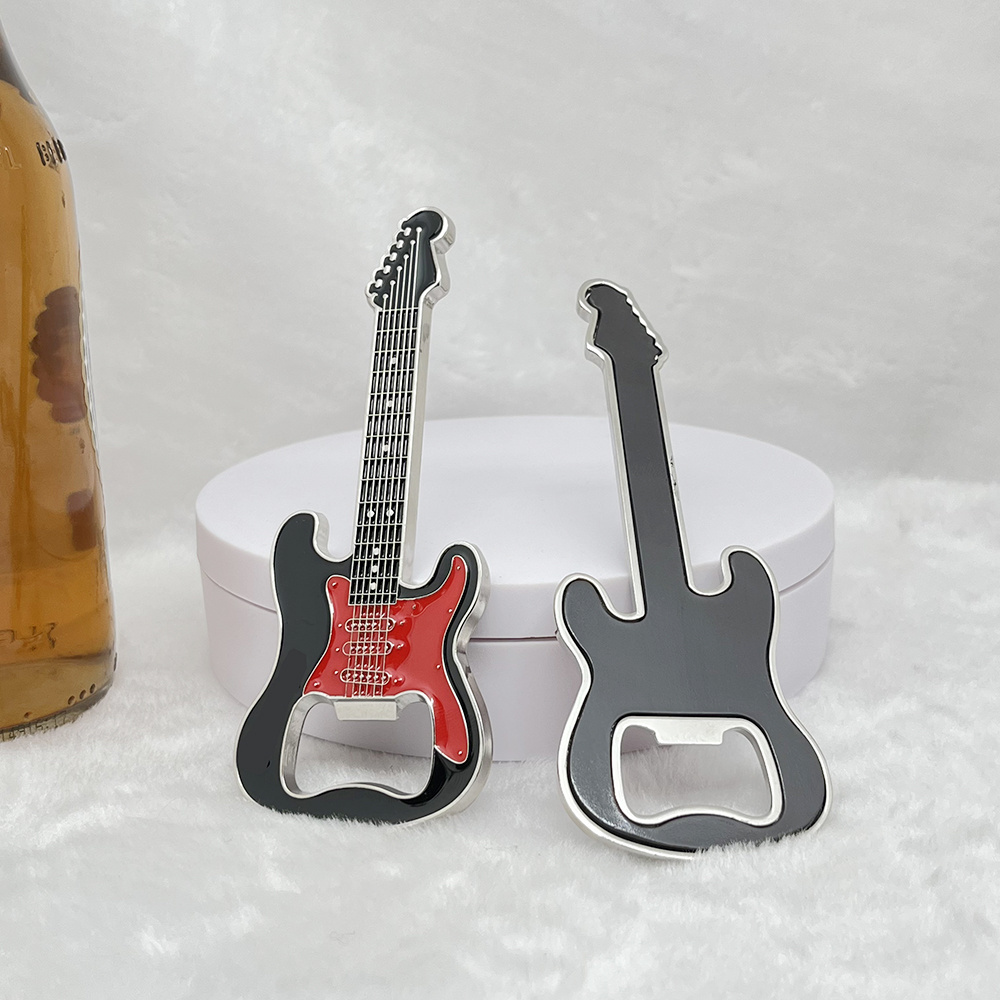 Wholesale Custom Factory Price Sublimation Beer Guitar shaped Wedding Bottle Opener for Drinkers Music Guitar Lover