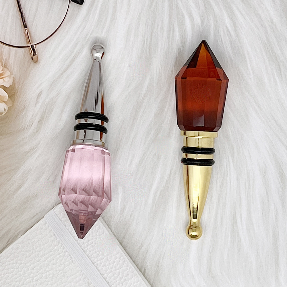 2023 Popular Gemstone Wine Stoppers Decorative Aerator Champagne Red Custom Price Logo Natural Craft Crystal Wine Stopper