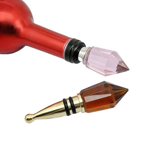 2023 Popular Gemstone Wine Stoppers Decorative Aerator Champagne Red Custom Price Logo Natural Craft Crystal Wine Stopper