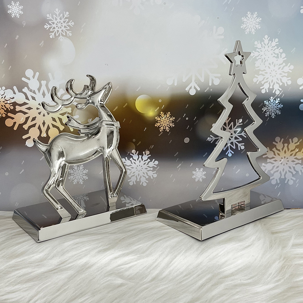 Custom Manufactured Reindeer Metal Stocking Hanger Decorative Christmas Tree Holder for Mantel Fireplace