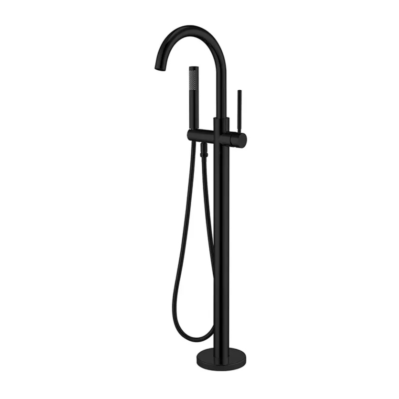 Hot Sale Bathroom Floor Mounted Bathtub Faucet black Freestanding Brass Bathtub Faucet