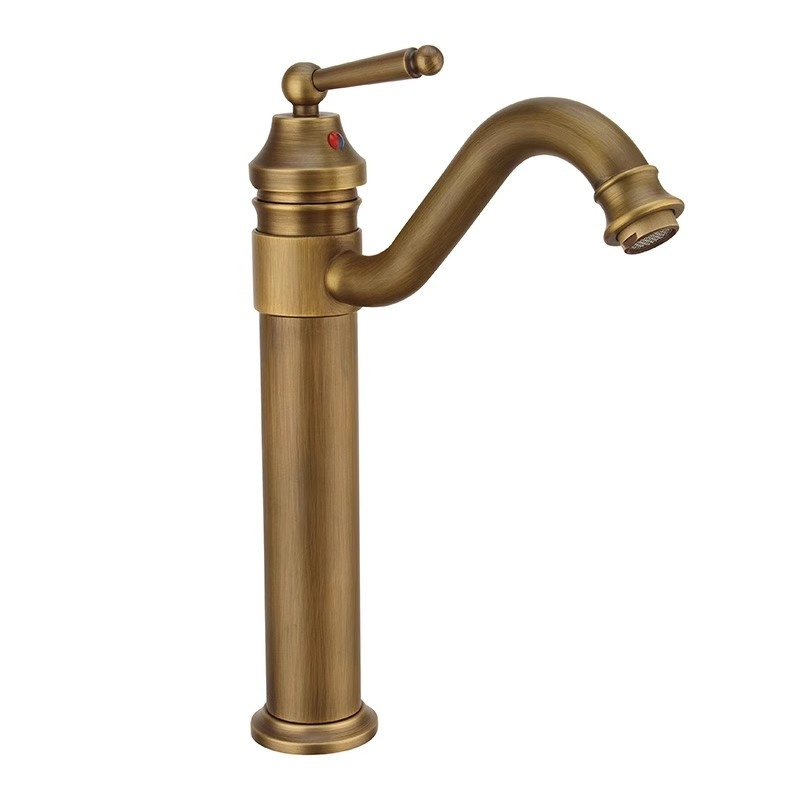 Bathroom sink Faucet Antique Finish Brass Faucets Single Handle Water Mixer Taps bronze faucet