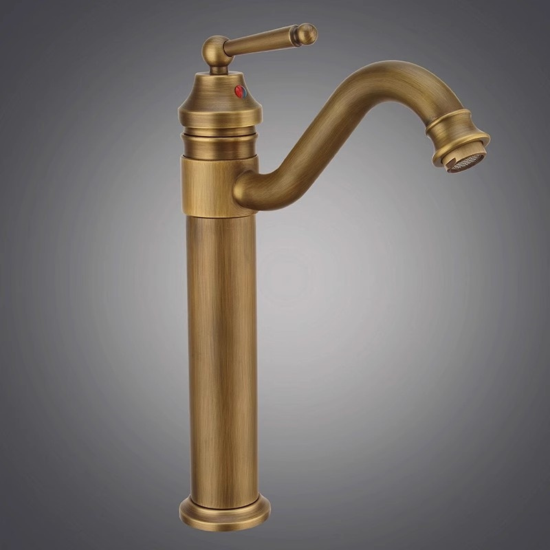 Bathroom sink Faucet Antique Finish Brass Faucets Single Handle Water Mixer Taps bronze faucet