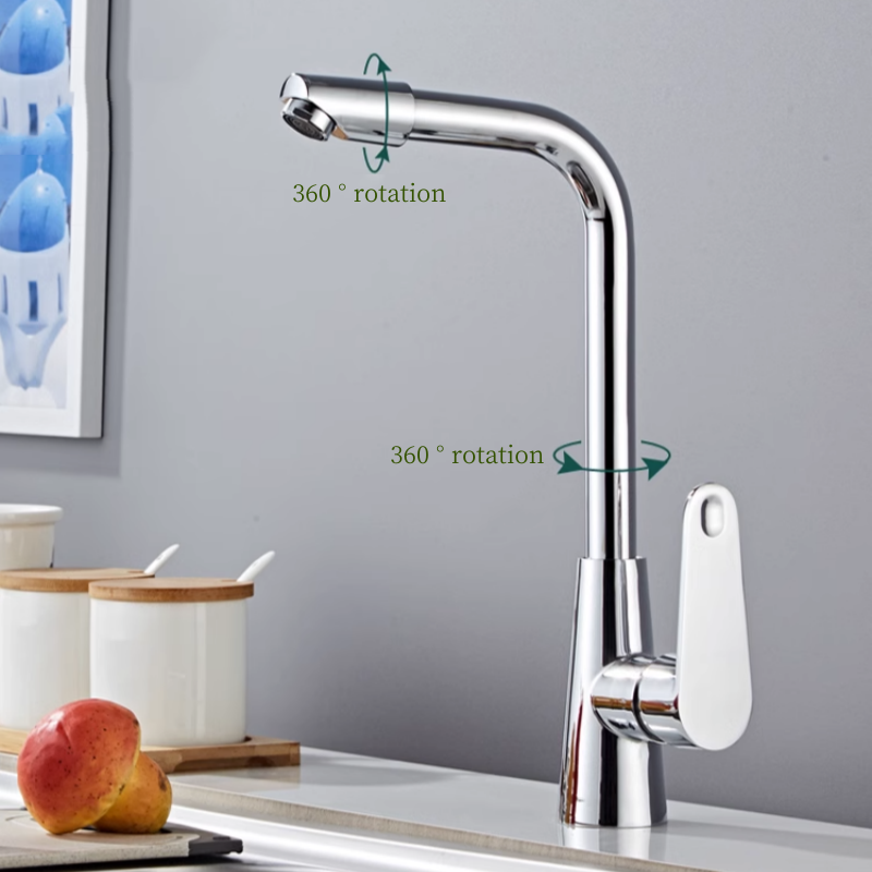 hot and cold nickel 360 degree swivel spout kitchen sink faucets brass kitchen water tap faucet